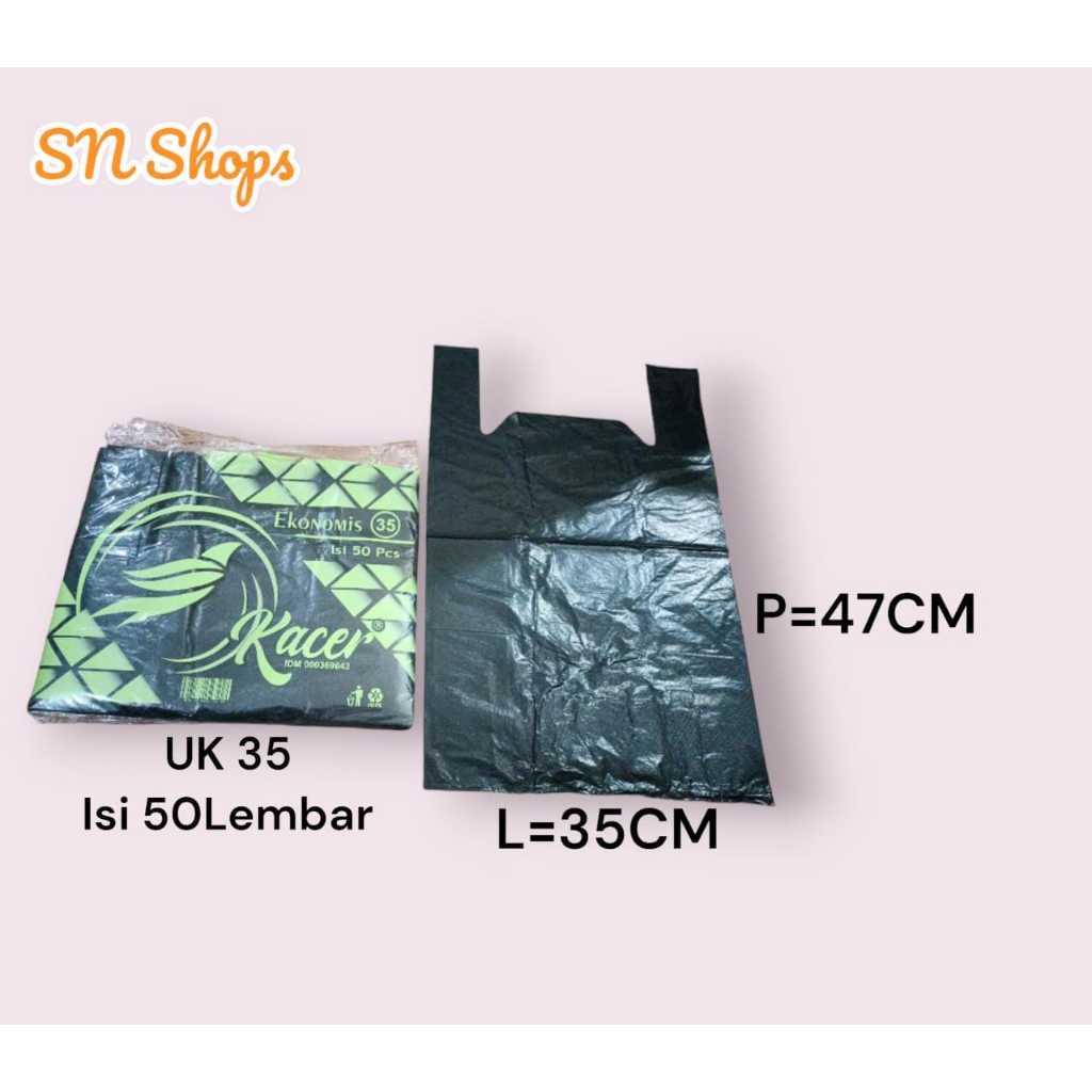 hd kantong kresek plastik hitam KACER EKONOMIS uk 35