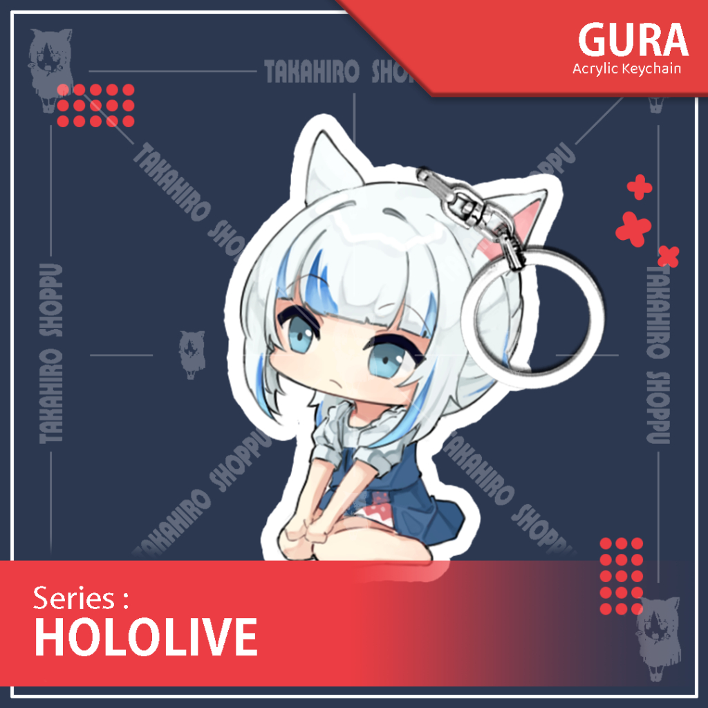 Ganci / Gantungan Kunci / Keychain Akrilik Hololive GAWR GURA CHIBI