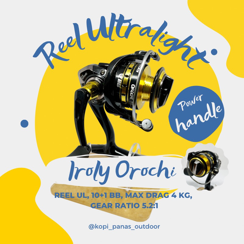 Reel Pancing Iroly Orochi 800 Ultralight Casting Reel Power Handle