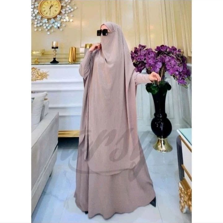 [RBT-1] Arsyla Dress Gamis Syari Terbaru Set Khimar Branded Ukhty Wanita Motif Polos Warna Hitam Putih Lavender Beige Sleting Zipper Depan Gamis Wanita Muslim Simple Elegan JUMBO XXL Set Kerudung Geblus Niqab Cadar Baju Muslim Terbaru Baju Terusan Hijaber