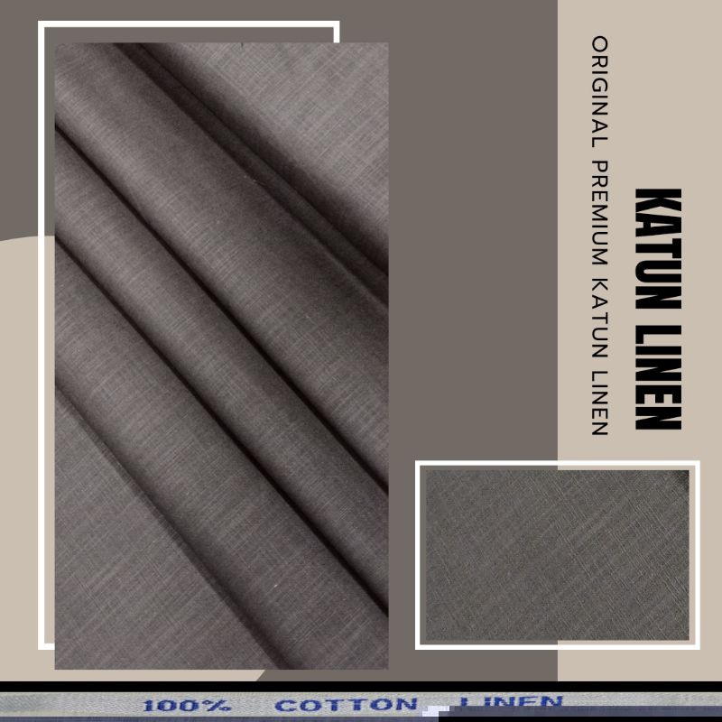 KATUN LINEN POLOS | KAIN BAJU  | KAIN POLOS | POLOS ABU - ABU | BLOUSE KEMEJA HEM POLOS