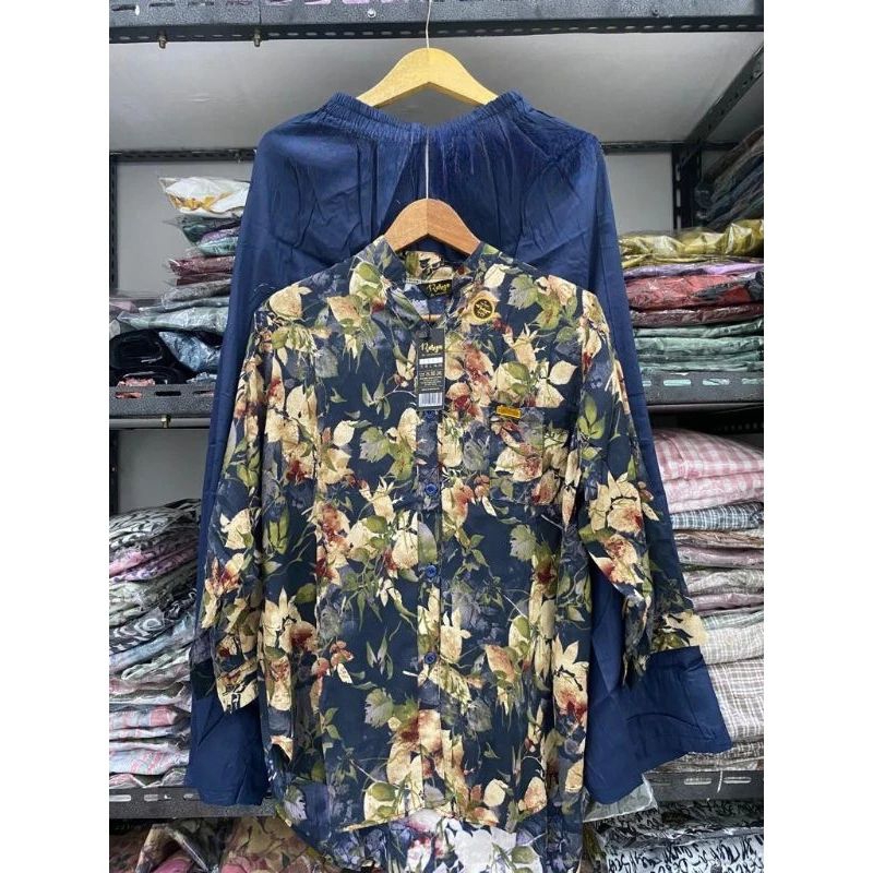 SETELAN BAJU CELANA WANITA JUMBO MOTIF BUNGA TERBARU