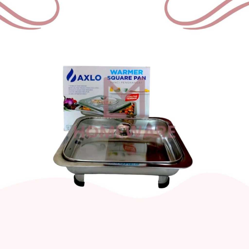 Fast Food Warmer AXLO 952 / BMW 1128KC / Prasmanan Set Wadah Saji / Warmer Square Pan Stainless Stee
