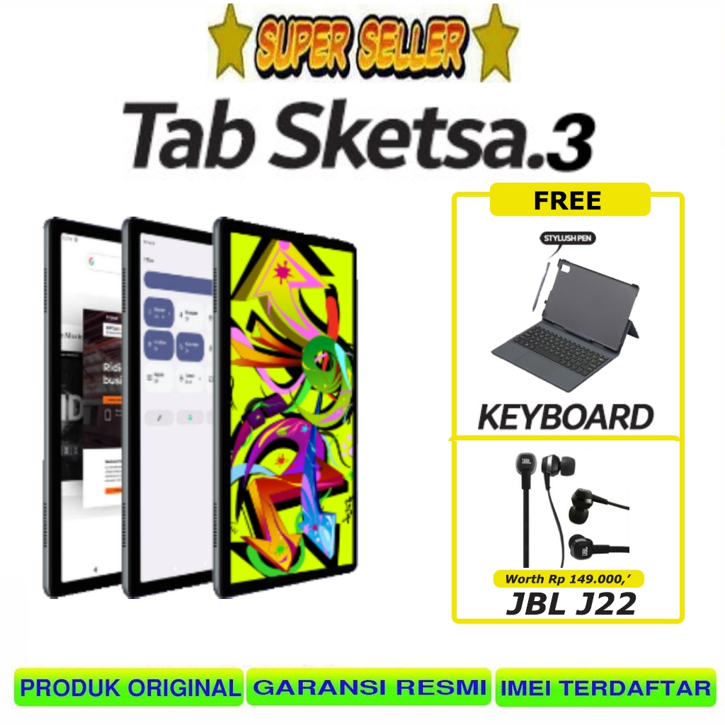 ADVAN Tab Sketsa 3 + Keyboard 6/128 GB Ram 6GB Rom 128GB GARANSI RESMI