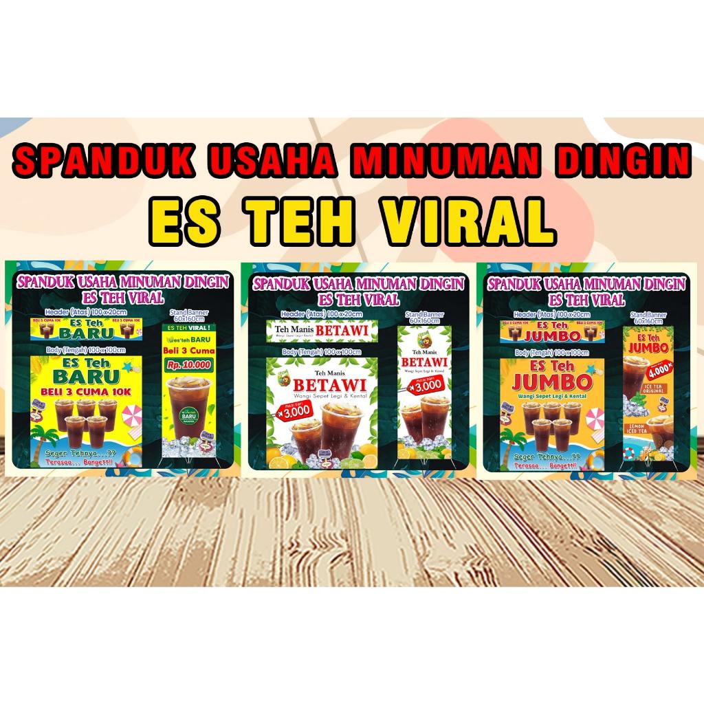 SPANNDUK Banner Teh Poci Standing Banner Cetak Spanduk Jualan ES TEH POCI SOLO JUMBO