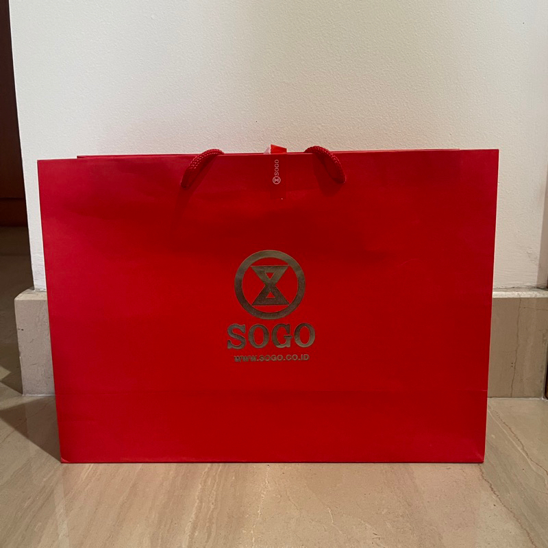

[READY SIAP KIRIM] PAPERBAG SOGO MEDIUM MERAH
