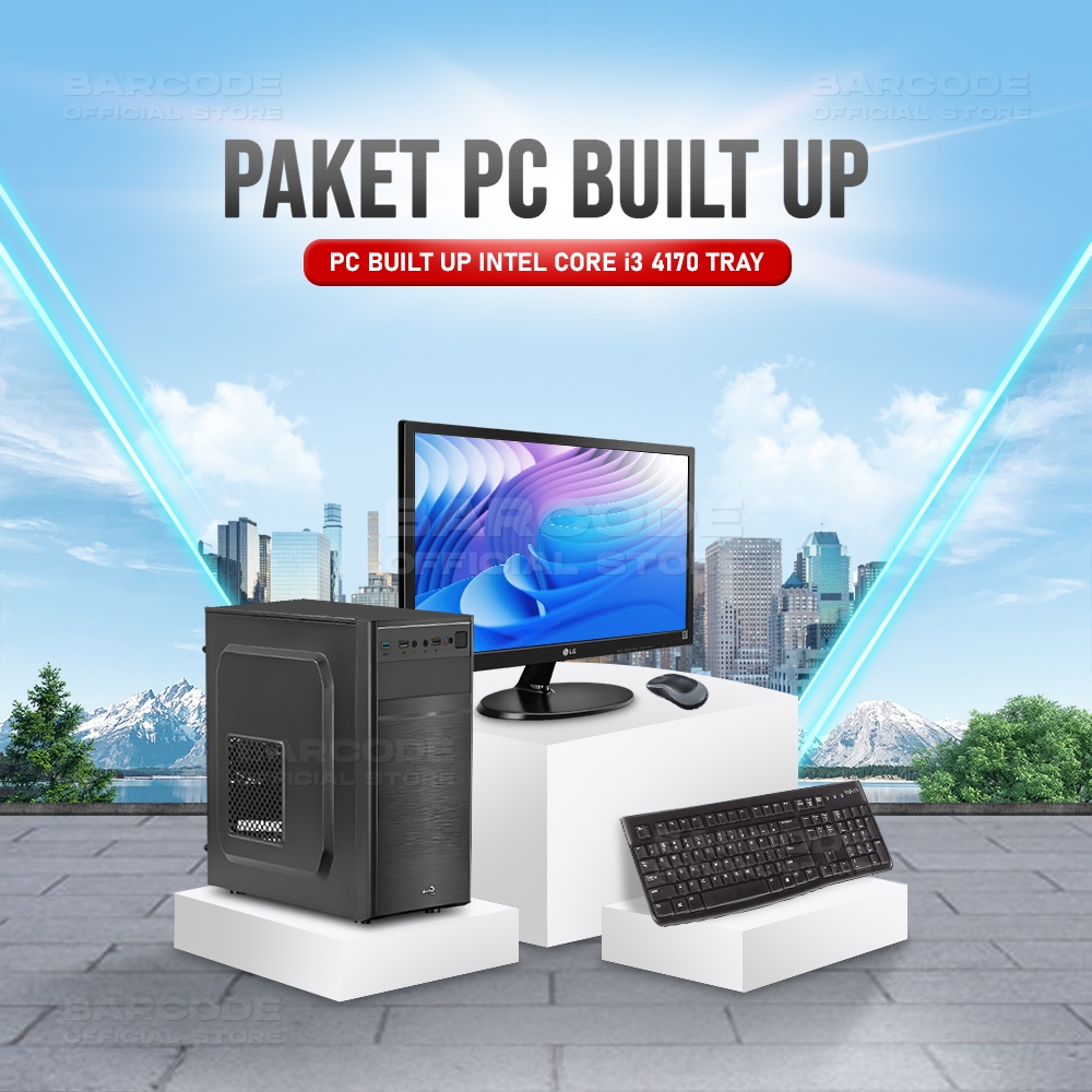PC Komputer Gaming Rakitan Fullset Core i3 Admin Office Kantor Game Editing