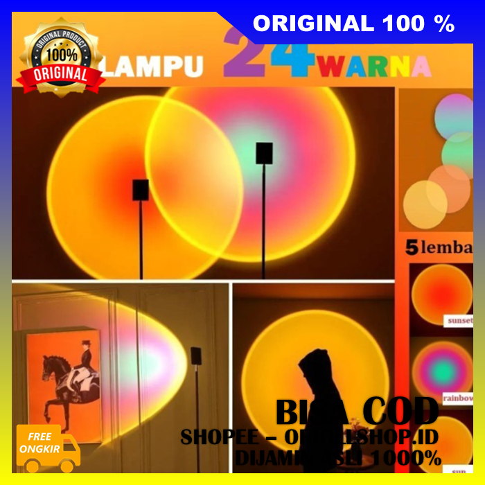 Lampu Sunset Efek Matahari/ Lampu Tidur /Led Sunset Matahari Led Sunset Lamp 100% ASLI
