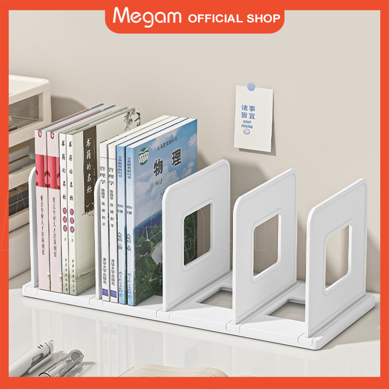 Megam Rak Buku Meja / Book Stand / Penyanggah Buku / Sekat Buku Plastik Desktop Meja HSB737