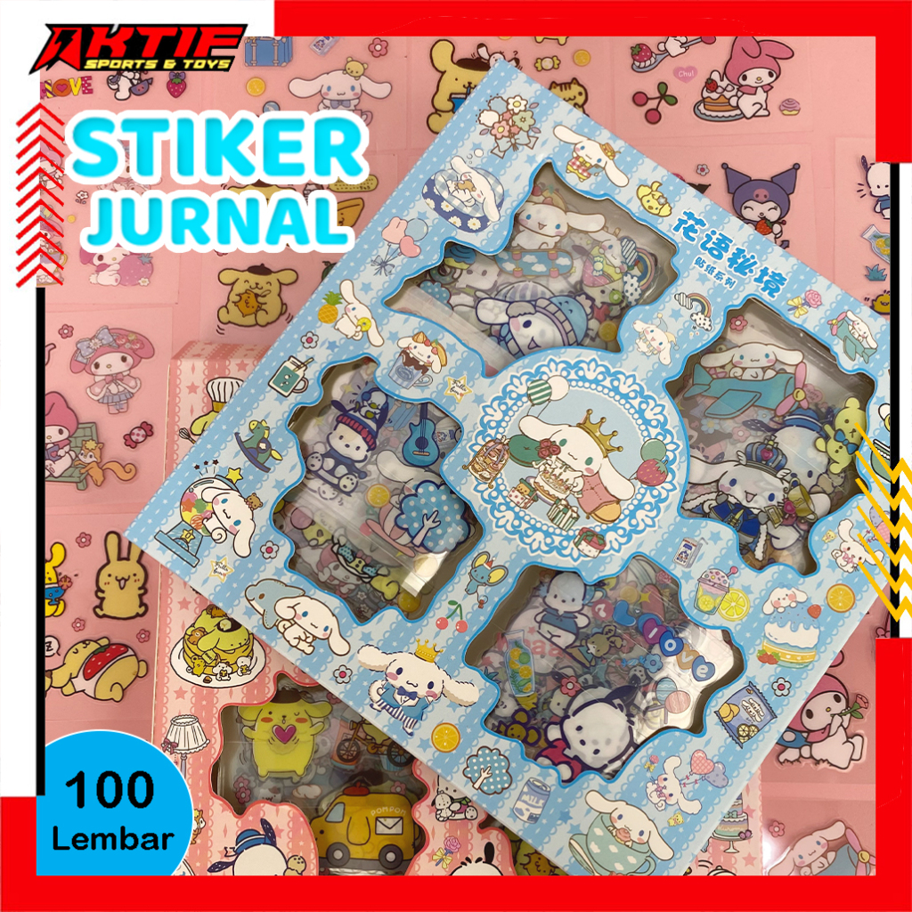 

100 Lembar Sticker Jurnal Sanrio Lucu Waterproof /S tiker Buku Anti Air Karakter 465