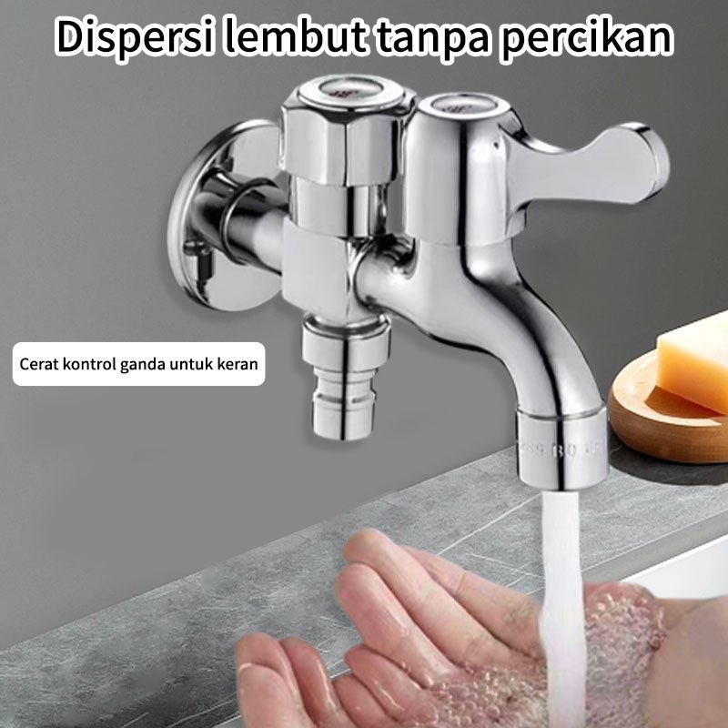 Kran Air Shower Cabang Kran Stainless Kran Double Kran Cabang Shower - Kran Double Engkol Kran