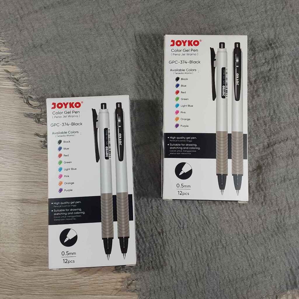 

(PAK)Joyko Color Pen GPC-374 WARNA HITAM / Color Gel Pen Pena Jel Warna Joyko GPC-374 0.5