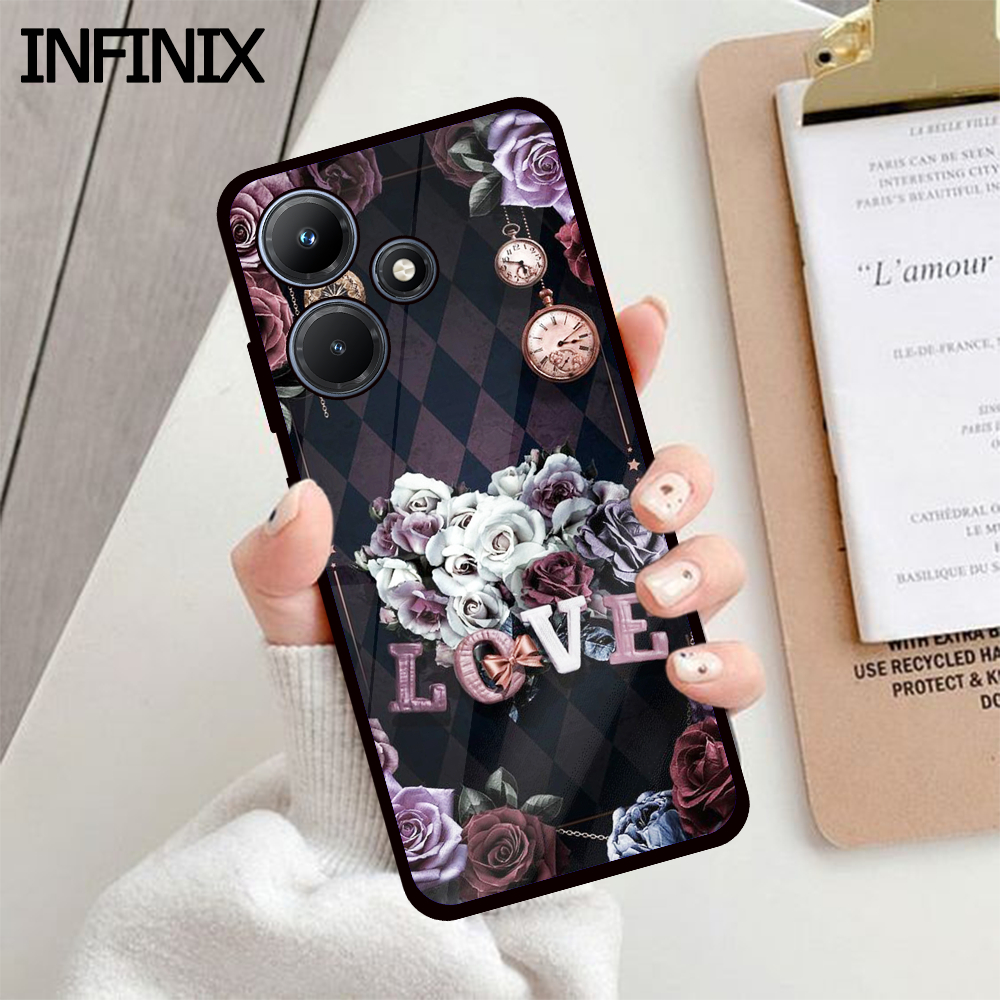 [S10]CASE GLOSSY CASE  INFINIX HOT 30I | HOT 30 | HOT 30 PLAY |CASING Kekinian Case Lucu MOTIF FLOWE