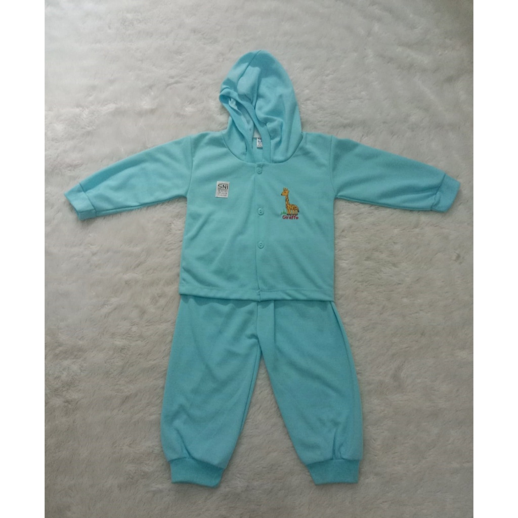 setelan panjang kancing kupluk baju bayi lengan panjang baju bayi kancing depan baju hangat