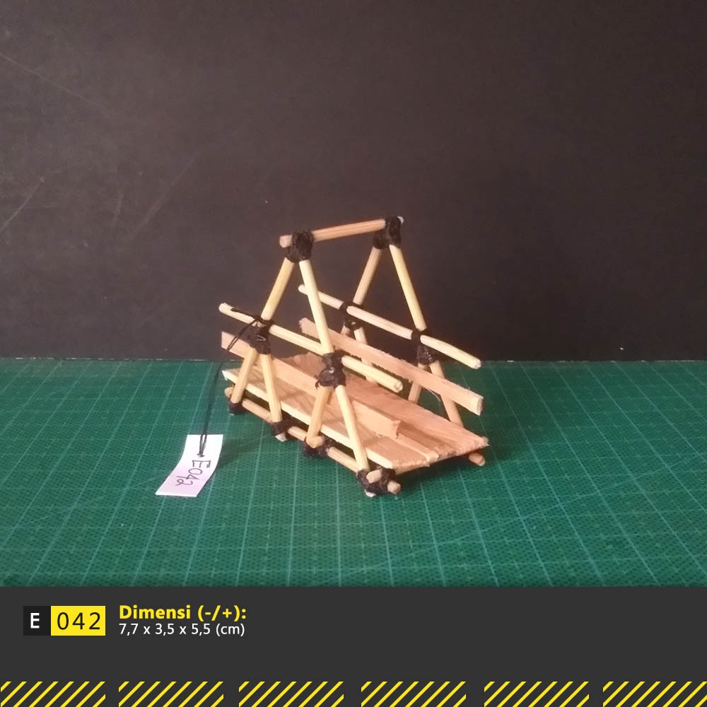 [E042] Miniatur / Ornamen / Aksesoris Akuarium Jembatan Kayu Bambu Stik Eskrim