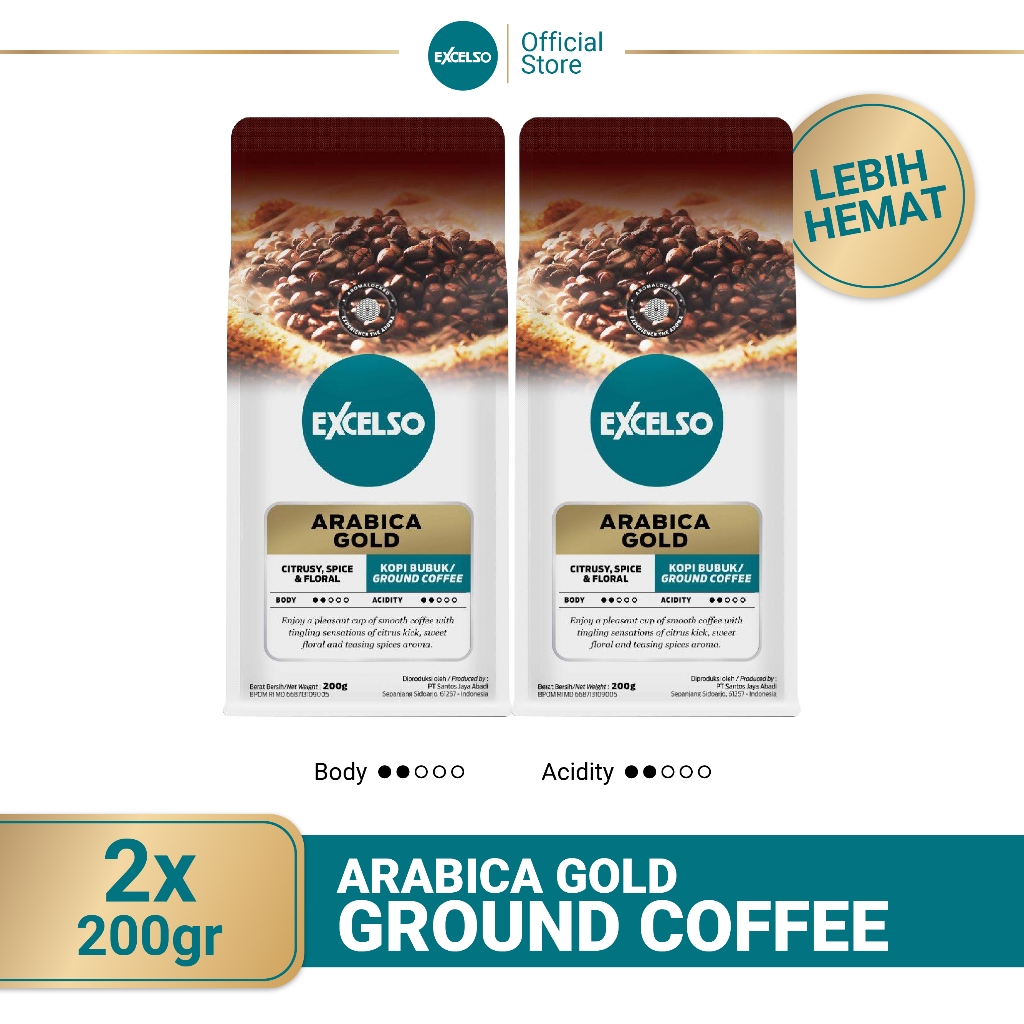 

Excelso Arabica Gold Bubuk 200G Twin Pack