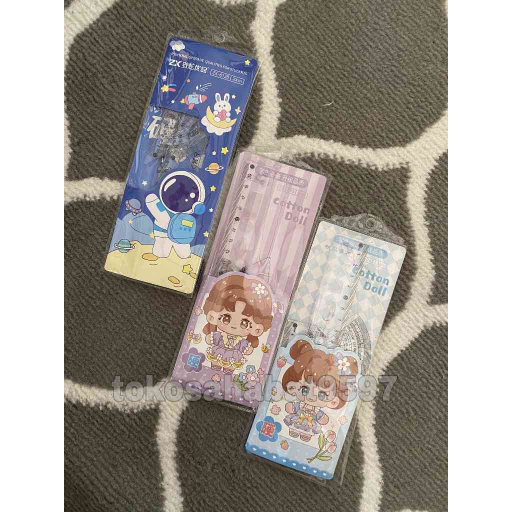 

Penggaris set isi 4pcs ruler penggaris plastik set murah lucu