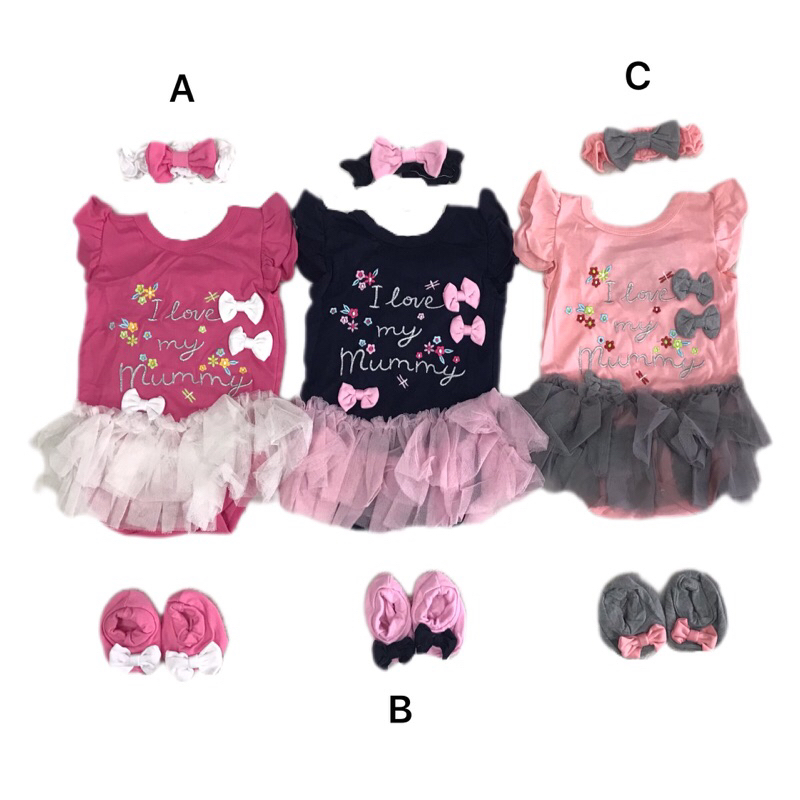 Baju bayi cewek perempuan setelan bayi kodok overal bayi bando bayi bandana bayi sepatu bayi LUCU ju