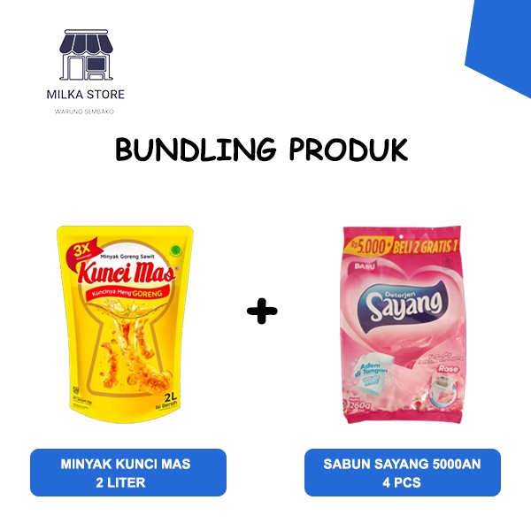 

PAKET HEMAT MINYAK GORENG 2L + SABUN DETERGENT SAYANG 260gram