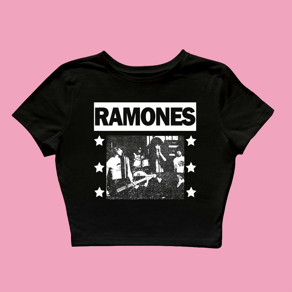 Baby Tee Ramones Vintage Style Crop Top Tee
