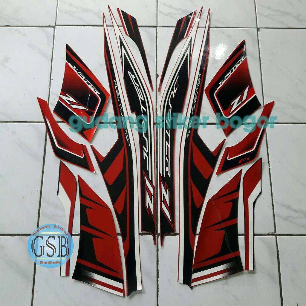 STIKER STRIPING MOTOR JUPITER Z1 2015 MERAH