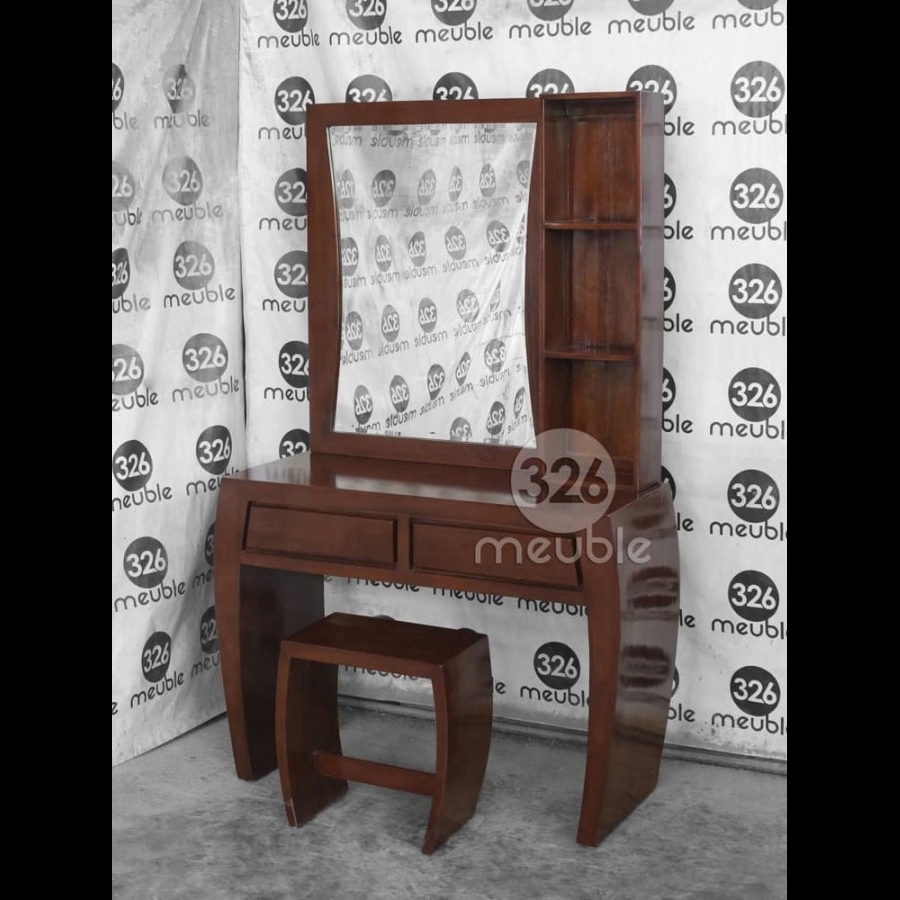 Meja Rias Lengkung Minimalis Mebel Jepara - Meja Rias Jati 2 Laci
