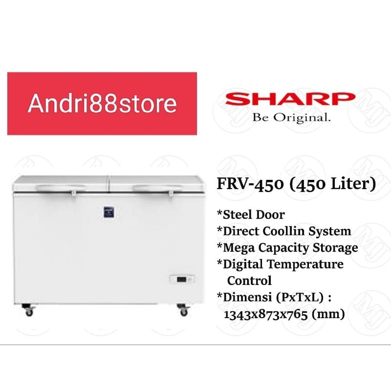 CHEST FREEZER SHARP FRV 450 BOX FREEZER SHARP FRV-450 435 LITER
