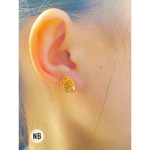 ANTING TUSUK BUNGA WANITA DEWASA ANTING XUPING PERMATA LAPIS EMAS 18K PERHIASAN WANITA  ANTING-ANTIN