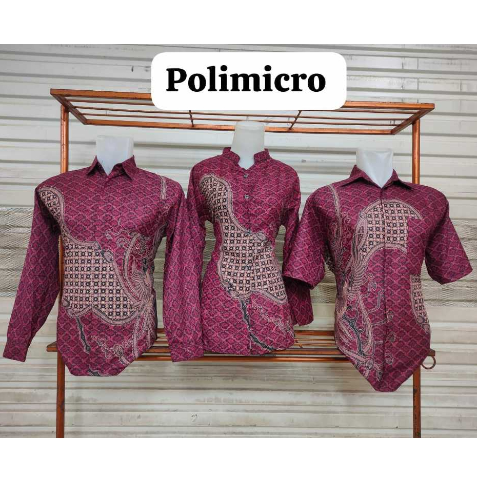 Baju Batik HSN Polimicro | Batik Pria | Batik Wanita | Batik Couple Maron Cream