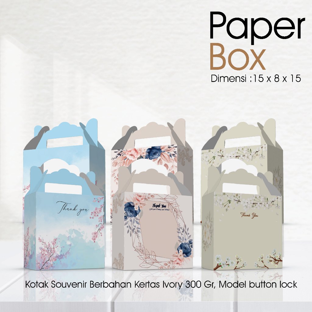

Promo!!! Kotak Souvenir Berbahan Kertas Uk. 15 x 8 x 15 cm