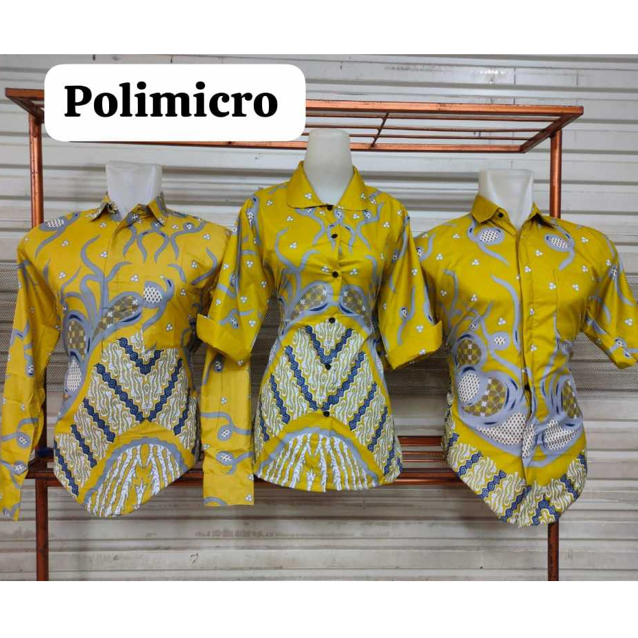 Baju Batik HSN Polimicro | Batik Pria | Batik Wanita | Batik Couple Yellow Model 5