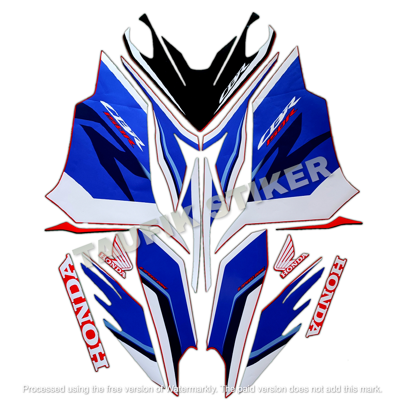 STRIPING LIS BODY MOTOR HONDA CBR 150R 2021 MERAH BIRU SEPASANG STANDAR FULL SET