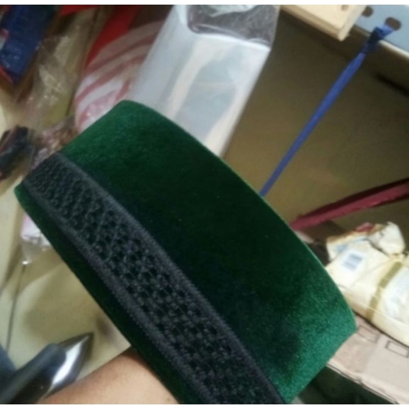 ps peci songkok kopiah bludru hijau renda