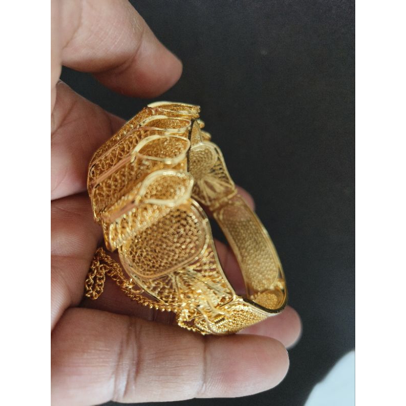gelang kendari lapis emas 24k gelang kendari asli kerajinan tangan bukan buatan mesin gelang emas ge