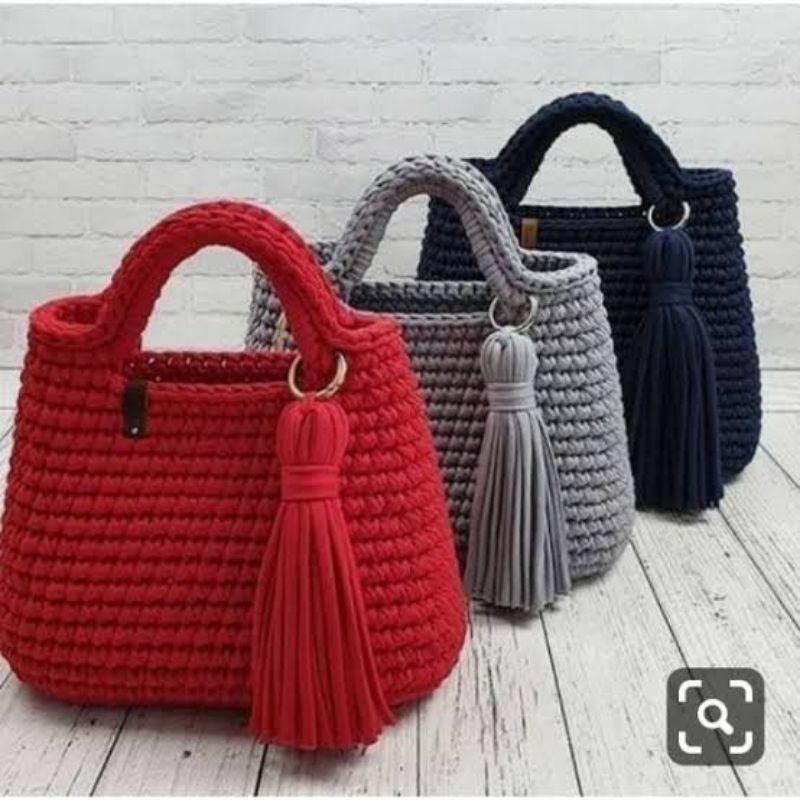 tas rajut benang kaos jinjing pesta