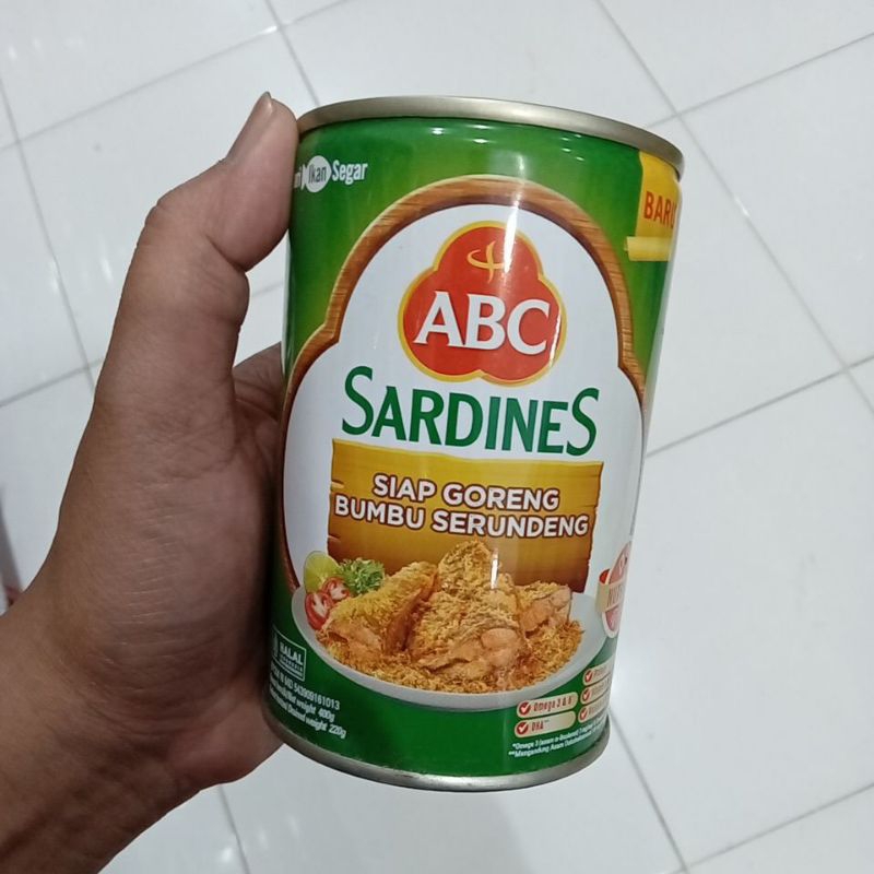 

Mahbubah - ABC 400 g Sardines Siap Goreng Bumbu Serundeng Kaleng