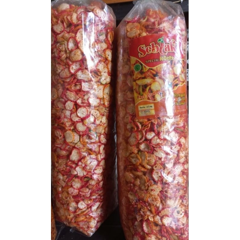 

2.7 kg /1 ball krupuk seblak kencur pedas seblak bantet pedas kencu
