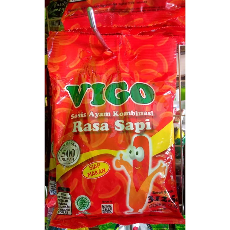 

Vigo sosis ayam kombinasi rasa sapi(isi 25 pcs x @11,5g)