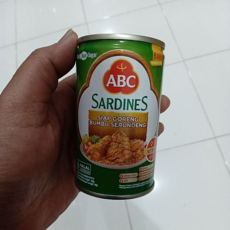 

Mahbubah - ABC 155 g Sardines Siap Goreng Bumbu Serundeng Kaleng