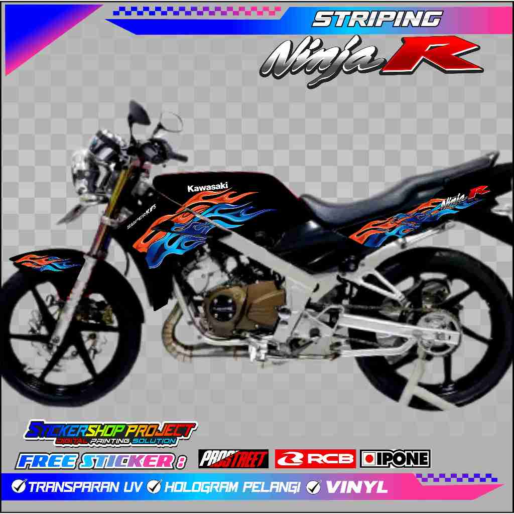STRIPING VARIASI MOTOR KAWASAKI NINJA R VARIASI API / STIKER LIST VARIASI MOTOR NINJA R