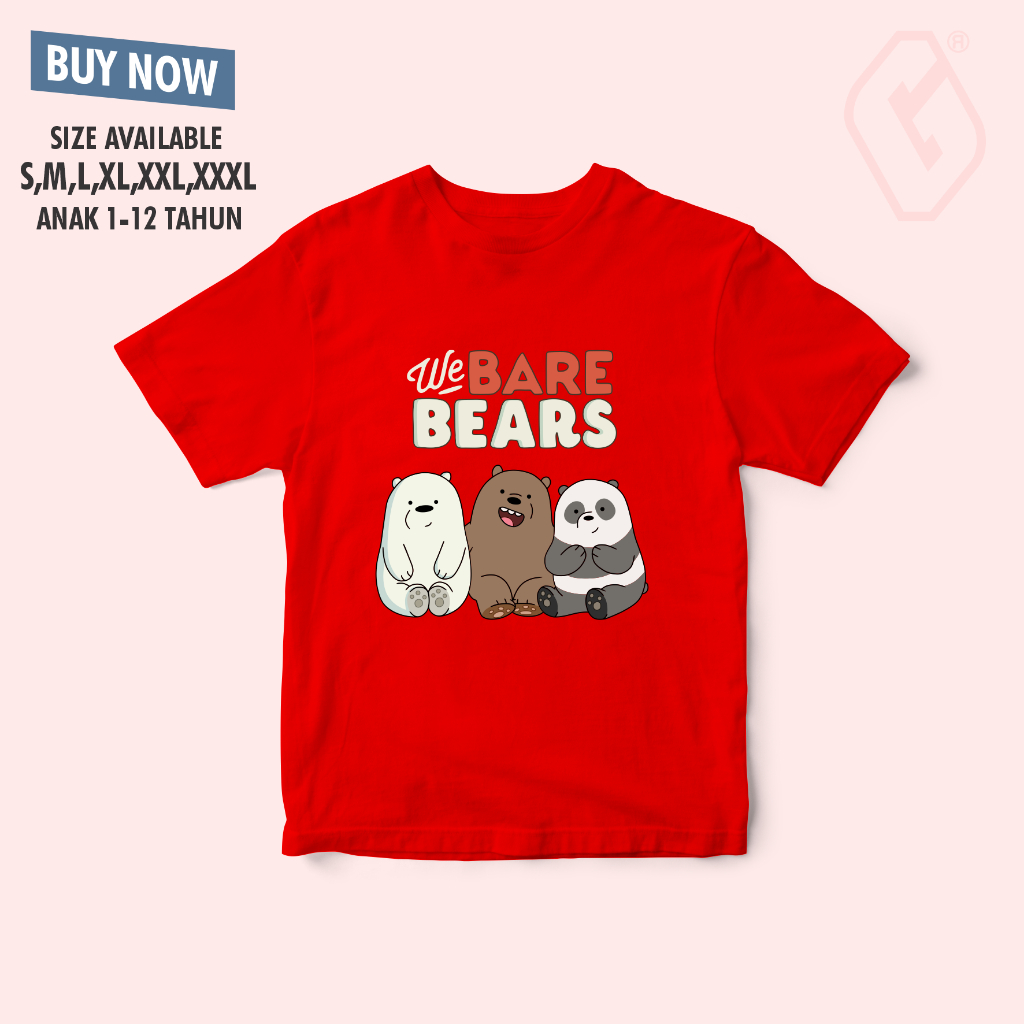 baju anak we bare bears / kaos distro anak bare bears