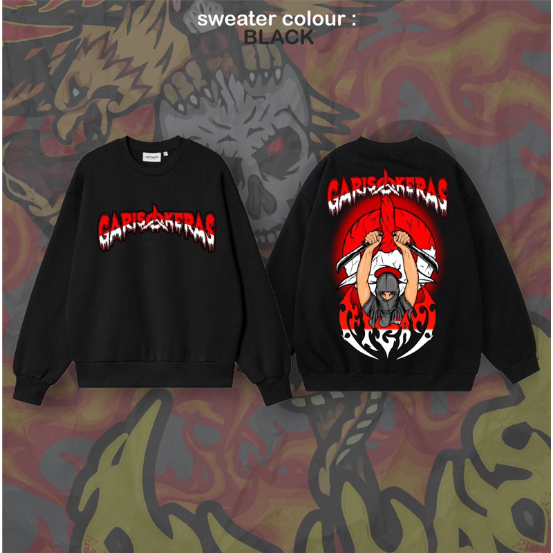 SWEATER PAGAR NUSA LIGAS GARIS KERAS - SWEATER DESAIN TRISULA LENGAN PANJANG - SWEATER DESAIN TRISUL