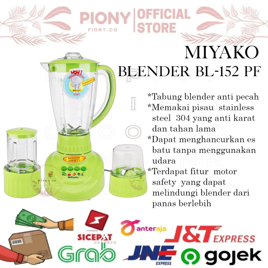 BLENDER JUS CABE BUMBU MIYAKO BL 152 PF PLASTIK/ MIYAKO BL 152 GF KACA/3in1/BLENDER MIYAKO ORIGINAL/