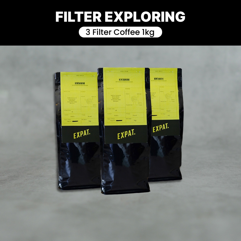 

PROMO 3 x 1 Kg Bag Exploring Filter Package Specialt Coffee Beans Biji dan Bubuk Kopi Arabika