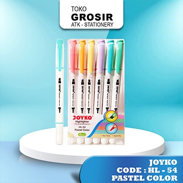 

Dual tip Highlighter HL54 / 6 Warna Pastel Color JOYKO