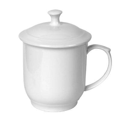 Gelas Mug Tutup Keramik Porselen Polos Home Line