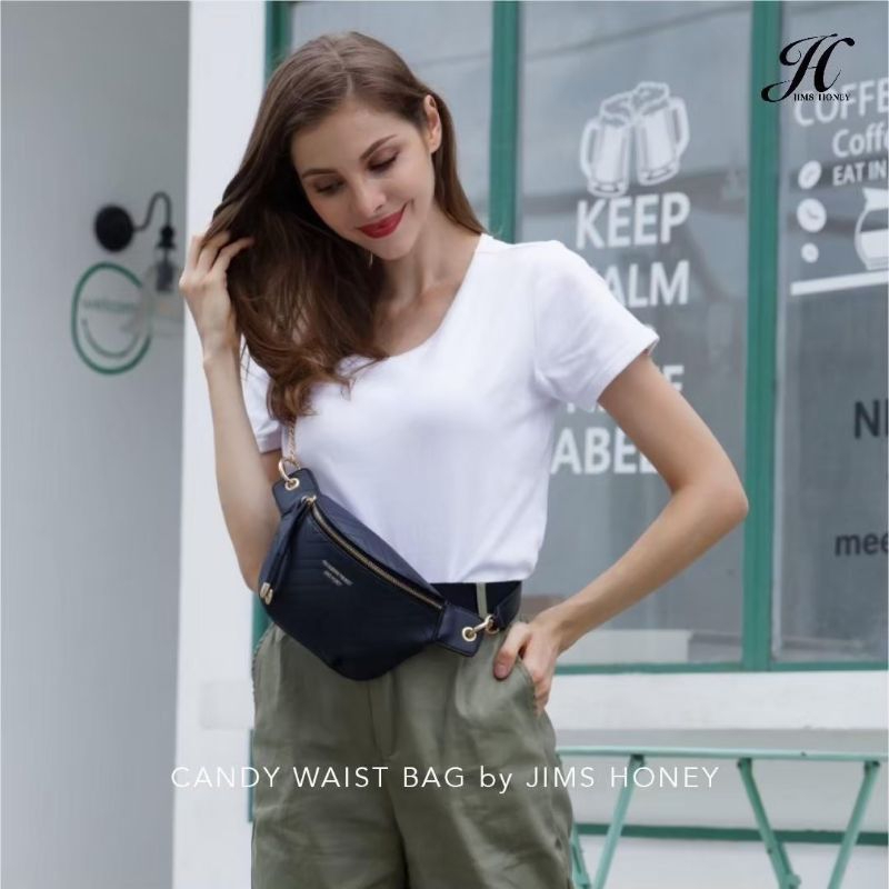 premium jims honey candy waist bag tas wanita selempang dada