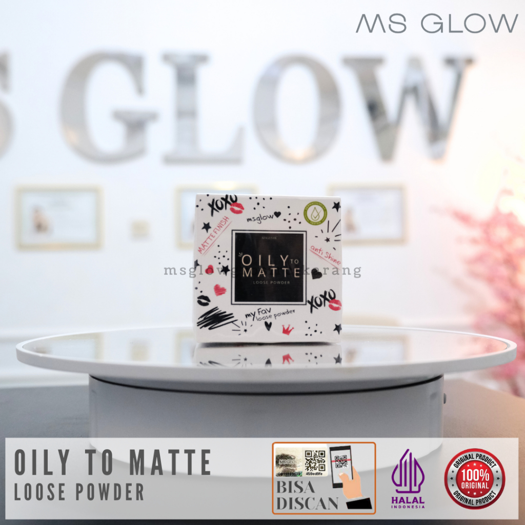 Oily Matte Bedak Loose Powder MS Glow Ori