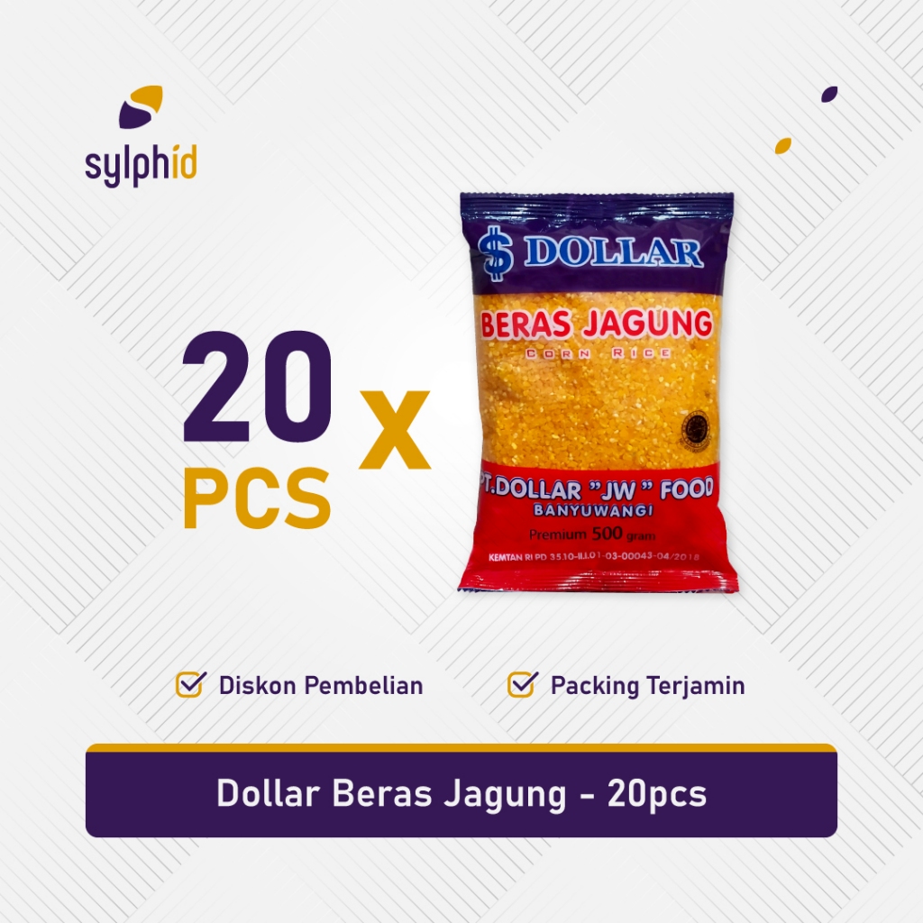 

1 Dus Beras Jagung Dollar 500 gram / Corn Rice 1 Karton (20 pcs)