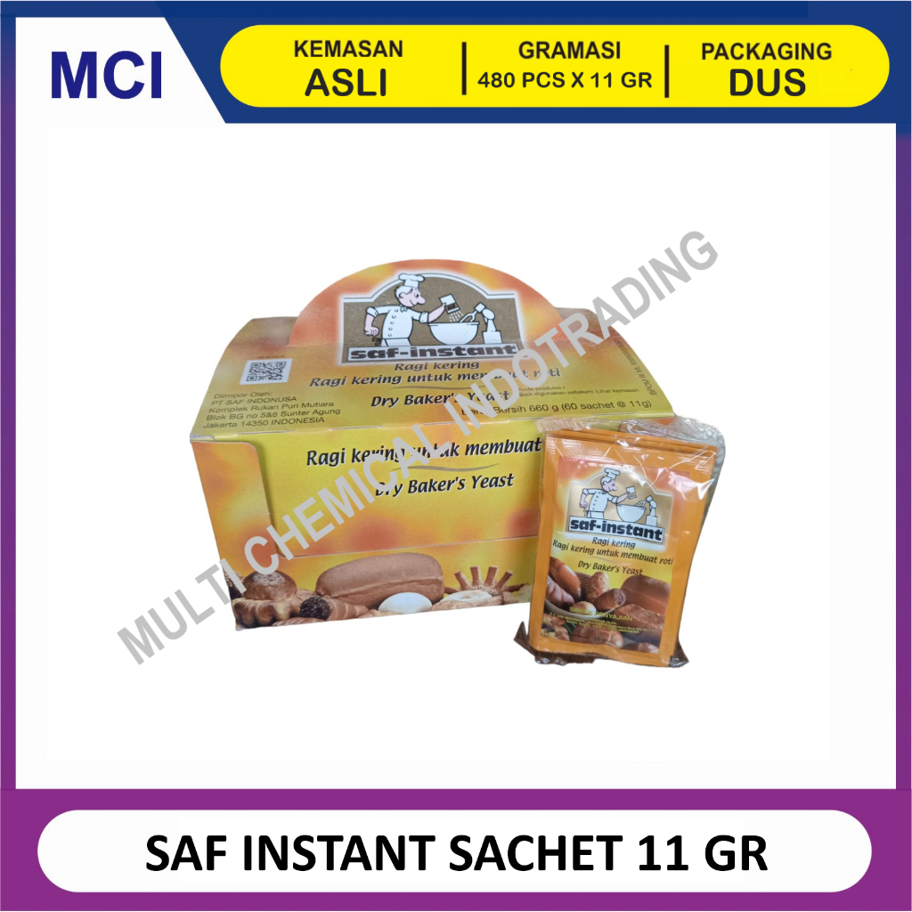 

SAF INSTANT SACHET 11 GR - 1 DUS 480 PCS / RAGI INSTAN YEAST SACHET